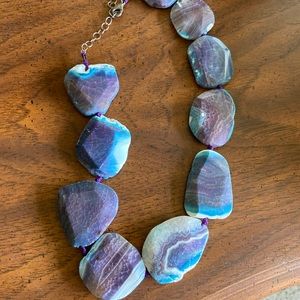 Purple and turquoise stone necklace